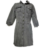 Prana Gray Corduroy Merrigan Long Sleeve Shirt Dress Size S - $28.70