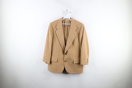 Vintage 90s Mens Size 40R Camel Hair 2 Button Suit Coat Blazer Jacket Br... - £77.83 GBP