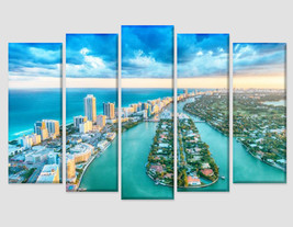 Miami Skyline Miami Wall Art Miami Canvas Print Miami Beach Florida Canvas Art M - £38.59 GBP