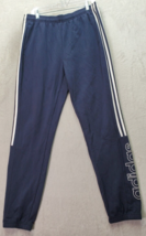 adidas Track Pants Men&#39;s Large Navy Three Stripes Elastic Waist Tapered ... - $20.26