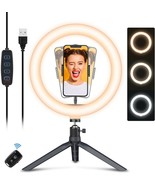 OCROUKI Selfie Ring Light with Tripod Stand,LED Ring Light with Phone Ho... - $37.49 CAD