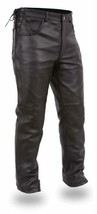 Men&#39;s deep pocket Baron Bike Apparel Motorcycle Leather Chaps - £167.82 GBP