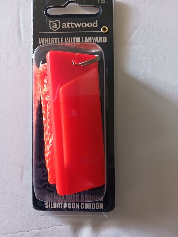 Attwood, 11829-6, Plastic Flat Safety Whistle with Lanyard, New - $4.90