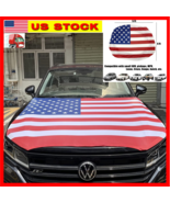 American Flag Car Hood Cover Universal Size Elastic Polyester Patriot US... - $19.79