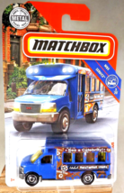 2018 Matchbox 18/125 MBX Service 5/20 GMC SCHOOL BUS Blue w/Chrome Ring Disc Sp - £9.43 GBP
