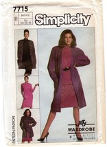 Simplicity 7715 Misses Jiffy Wardrobe Dress Top Skirt Coat Jacket 6-10 UNCUT FF - £9.08 GBP