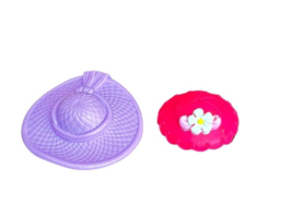 Fisher Price Loving Family Dollhouse Mother&#39;s Purple Sun Hat and Girl&#39;s ... - £4.57 GBP