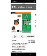 Ridgid WD5500 (648846002934) 5.0 Wall mounted wet and dry bank with atta... - $1,474.61 MXN