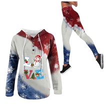 Plaid Pants Set Women Woman Christmas Snowman Satin Lined Hoodie For Women Hoode - £116.55 GBP