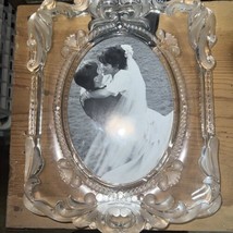 Mikasa Princess Crystal Frosted Wedding Picture Frame Oval 5x7 Photo NWOB - £14.81 GBP