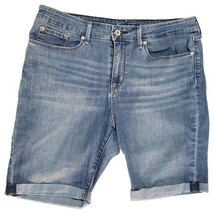 Levi Strauss Signature Women&#39;s Jean Shorts 16 Bermuda Blue Stretch - £7.31 GBP