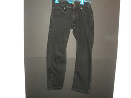Lee Boy's Jeans Straight Fit 8 Regular Black 20 1/2" Inseam, Adjustable Waist - $9.53