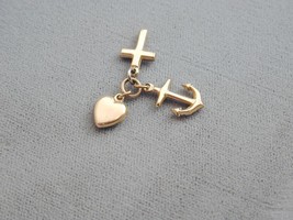 Vintage Gold Filled Faith Hope &amp; Charity Charm Pendant - $29.99