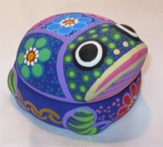 4&quot; Toad Frog Trinket Keeper Jewelry Box Handmade Clay Pottery Ceramic T3 - £12.63 GBP