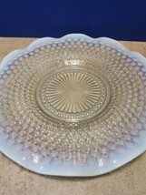 Fenton Moonstone Opalescent Hobnail Ruffled Glass Platter Plate 11&quot; See pictures - $35.88