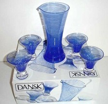 Dansk Blueberry Twist 6 PC. Cocktail Set 21oz Pitcher Stirrer 4 Tumblers... - $35.90