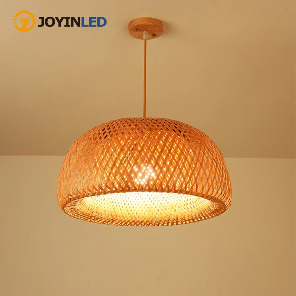 Tage handmade wooden round bamboo lamp multiple shapes chandelier for restaurant indoor thumb200