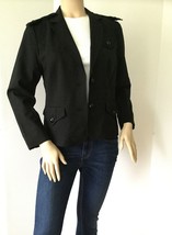 Vivienne Vivienne Tam Black Shoulder Bow Epaulettes Jacket   (Size 10) - £23.88 GBP