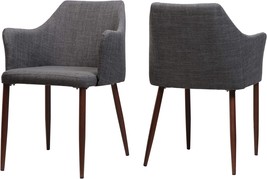 Christopher Knight Home Nadya Mid-Century Fabric Dining Chairs With, Light Grey. - £257.86 GBP