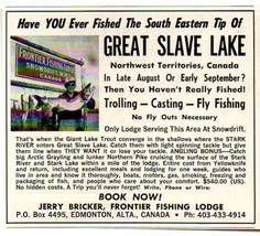 1971 Ad Great Slave Lake Fishing Edmonton,Alberta Canada Giant Lake Trout - $9.25