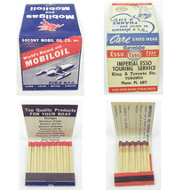 2 Vintage Matchbooks FULL Socony Mobil Oil MobilGas &amp; Imperial Esso Service - £23.59 GBP