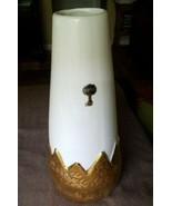 Sequoia Ware American Bisque Co White 22 kt Gold Chunky MCM Vase Vintage... - £17.90 GBP