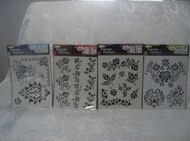 Lot 4 packages  Flower Motifs Stencils  Total of 8 Plastics - $6.00