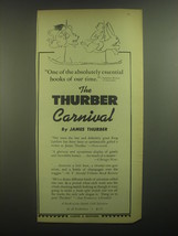 1945 Harper &amp; Brothers Book Ad - The Thurber Carnival by James Thurber - £14.48 GBP
