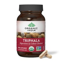 Organic India Triphala Herbal Supplement for Digestion &amp; Colon Cleanse, ... - $23.74