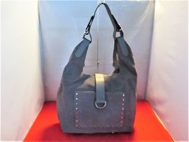 DKNY Wayne Large Suede Hobo, Shoulder Bag, Tote $398 Light Charcoal Grey... - $80.18