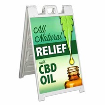 All Natural Relief Cbd Oil Signicade 24x36 Aframe Sidewalk Sign Banner Decal - £34.00 GBP+