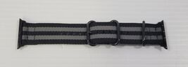 *B11) Nylon Smartwatch Sports Buckle Strap Band Gray Black Striped - $9.89