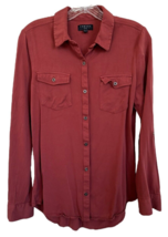 Tinsel Women&#39;s Button Down Shirt Roll Tab Long Sleeve 100% Rayon Size S ... - £11.84 GBP