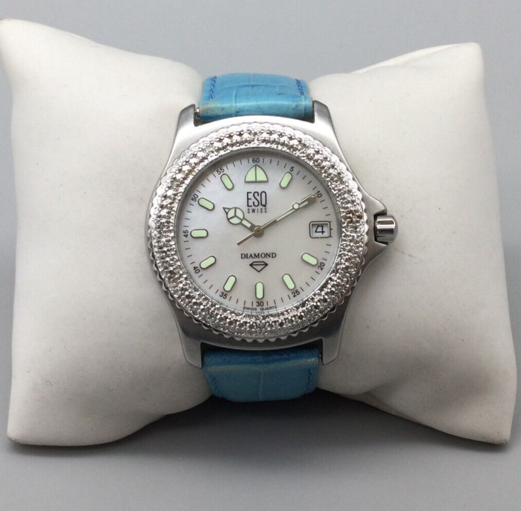 ESQ Swiss Diamond Watch Women 30mm Silver and 14 similar items
