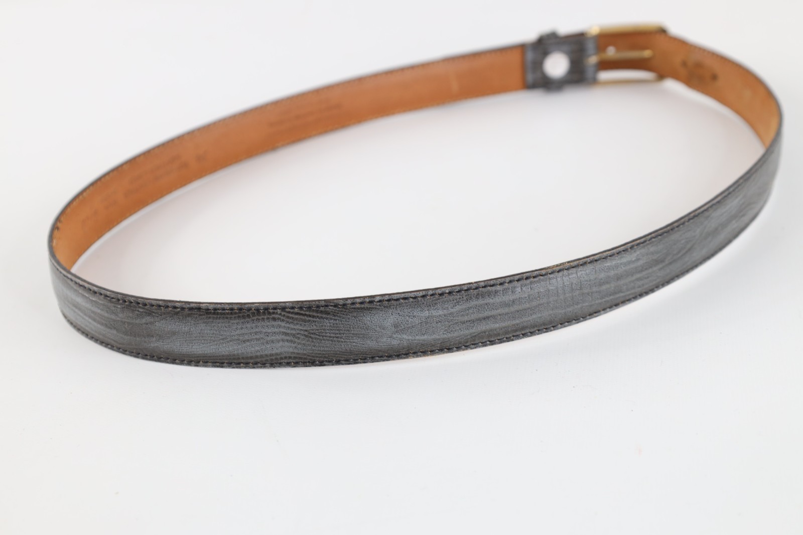 Vintage 70s 80s Streetwear Mens 34 Craftsmen Leather Waist Belt Pants Gray USA Item image 5