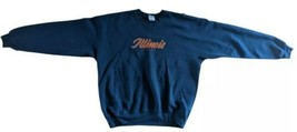 Vintage 80&#39;s SOFFE Fleece Blue Illini U of I   Crewneck Sweatshirt Size XL  - £27.02 GBP