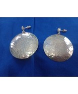 Large 925 Sterling Silver Hammered Medallion Earrings Free Shipping  - $736.95 MXN