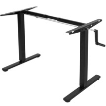 VIVO Black Manual Height Adjustable Stand Up Desk Frame Crank System - £204.89 GBP
