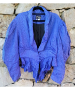 Vintage 80s Jacket Women New Romantic Blue Bolero Quirky Kings Road Medi... - $31.29