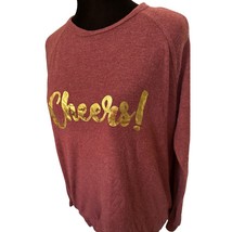 P.J. Salvage Medium Womens Cheers Gold Shimmery Holiday Pajama Sweater W... - $17.81