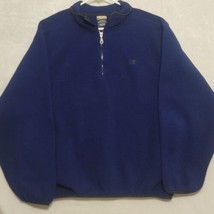Champion 1/4 Zip Fleece Sweater Mens 2XL Blue Long Sleeve  - $28.87