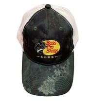 Bass Pro Shop Club Camo Baseball Cap Snapback Hat White Mesh - $12.00