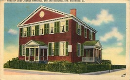 1906 Postcard Home Of Chief Justice Marshall Richmond Virginia Va - £7.13 GBP