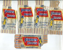 5 Vtg 1960s Planter&#39;s Mr Peanut Wrappers Premiums Bank Pencil Cup Rag Do... - £19.66 GBP