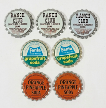 Vtg 7 Unused Bottle Caps Cork Lined Ranch Club Fanta Grapefruit Orange P... - $12.22 CAD