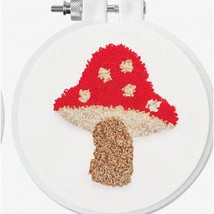 &quot;Mystical Mushroom Punch: DIY Needle Kit for Crafting 3.5&quot; Hoop Art&quot; - £23.84 GBP