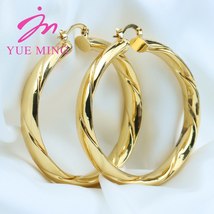 Big Hoop Earrings 60Gold Plated Clip Copper Round Circle Earrings for Women&#39;s Fa - £17.37 GBP