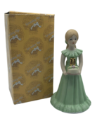 Vintage Birthday Girl Age 11 Enesco Growing Up Figurine 1981 Green Dress - £12.70 GBP