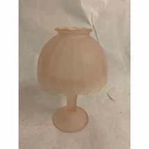 1970 Westmoreland Blush Pink Satin Frosted Glass Fairy Lamp - $36.62