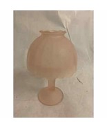 1970 Westmoreland Blush Pink Satin Frosted Glass Fairy Lamp - £28.79 GBP